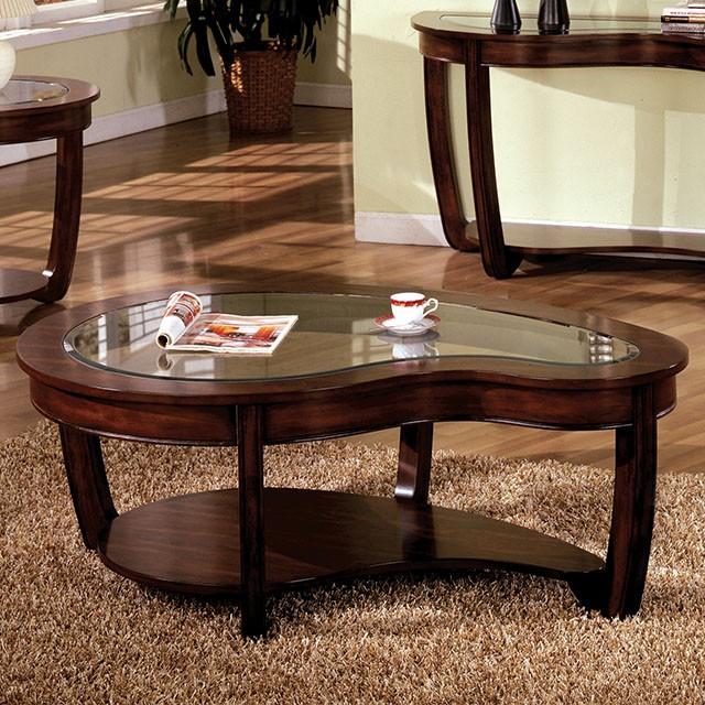 Crystal Falls Dark Cherry Coffee Table - Inland Furniture (San Bernardino, CA)