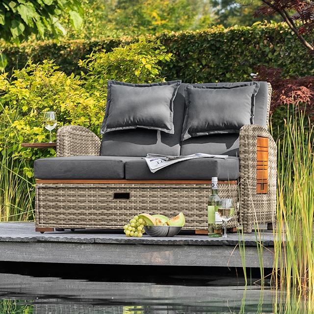 Bahia Tobago Reclining Chaise Lounge Brown & Gray - Inland Furniture (San Bernardino, CA)
