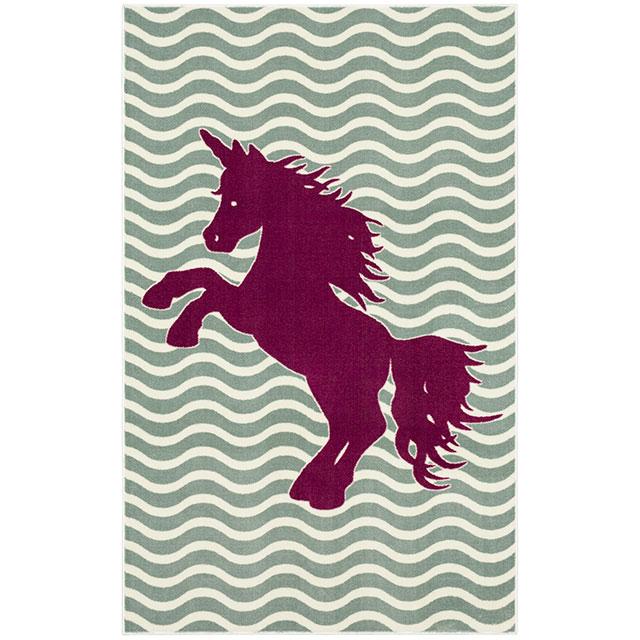 BARON 5' X 8', Area Rug, Horse, Sage Green/Fuchsia - Inland Furniture (San Bernardino, CA)