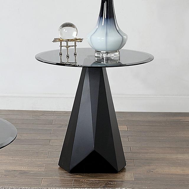 BISHOP End Table, Black/Gray - Inland Furniture (San Bernardino, CA)