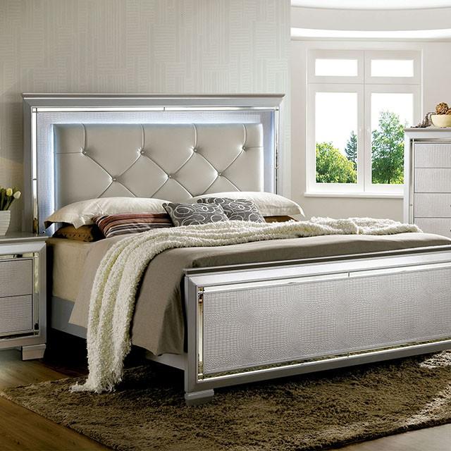 BELLANOVA Silver Cal.King , E.King, & Queen Bed - Inland Furniture (San Bernardino, CA)