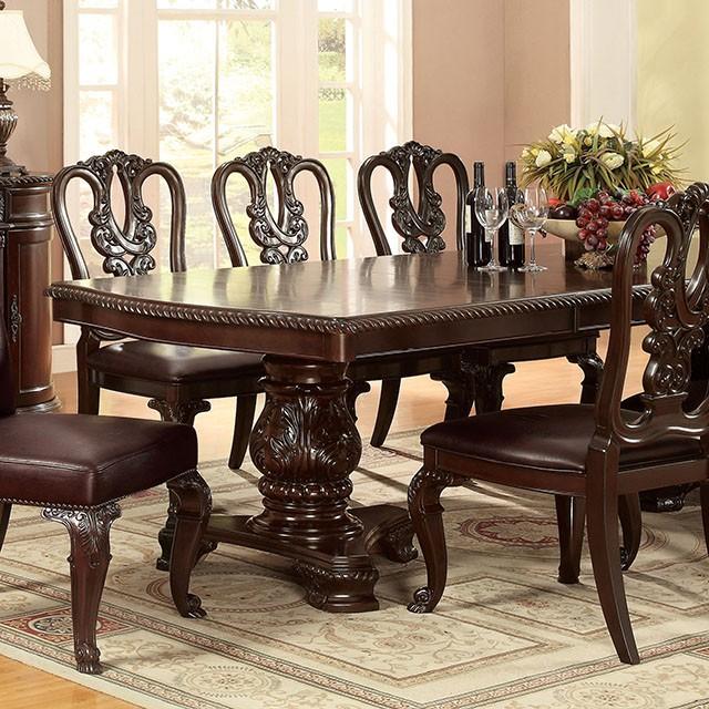 Bellagio Brown Cherry Dining Table w/ 2 Leaves - Inland Furniture (San Bernardino, CA)