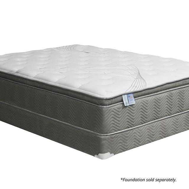 STORMIN White/Gray 13" Euro Pillow Top Mattress, Full - Inland Furniture (San Bernardino, CA)
