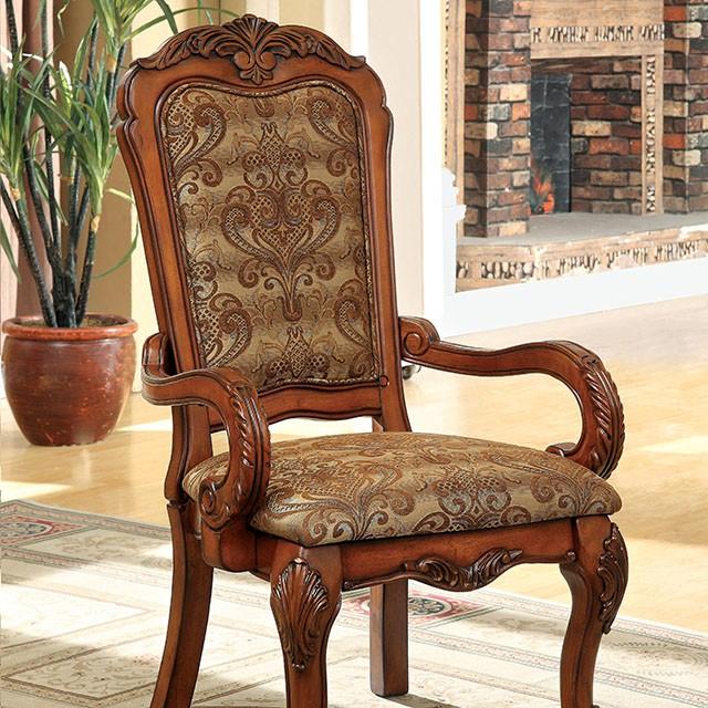Medieve Antique Oak Arm Chair (2/CTN) - Inland Furniture (San Bernardino, CA)