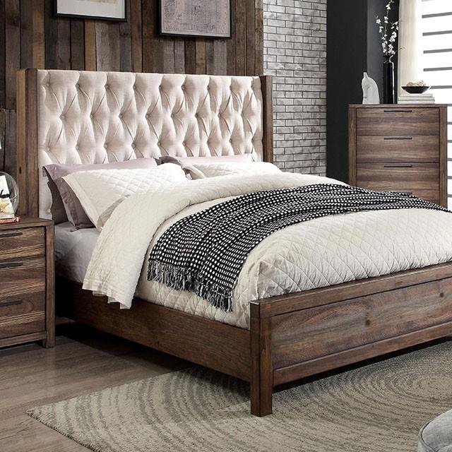 Hutchinson Rustic Natural Tone/Beige Cal.King Bed - Inland Furniture (San Bernardino, CA)