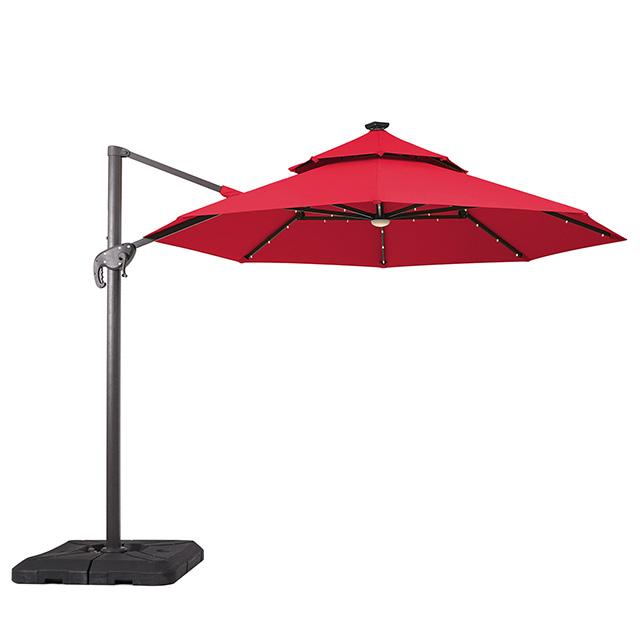 Nuti 10 Ft Round Umbrella w/ LED Light + 37" Large Base - Inland Furniture (San Bernardino, CA)