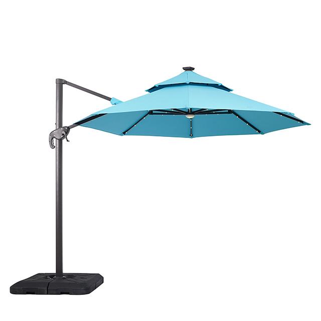 Nuti 10 Ft Round Umbrella w/ LED Light + 37" Large Base - Inland Furniture (San Bernardino, CA)