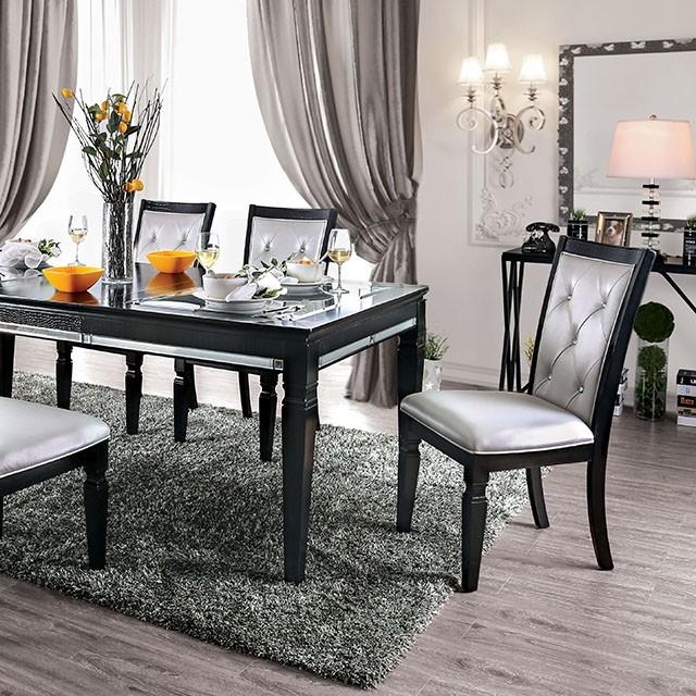 Alena Black/Silver Dining Table - Inland Furniture (San Bernardino, CA)