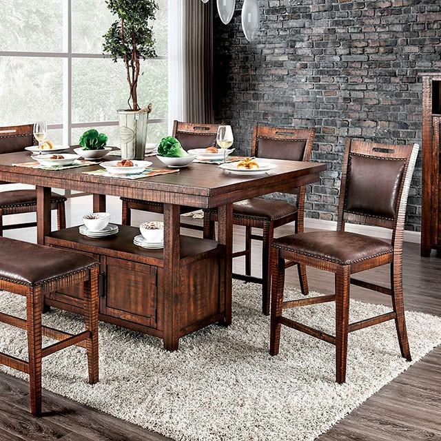 Wichita Light Walnut Counter Ht. Table - Inland Furniture (San Bernardino, CA)