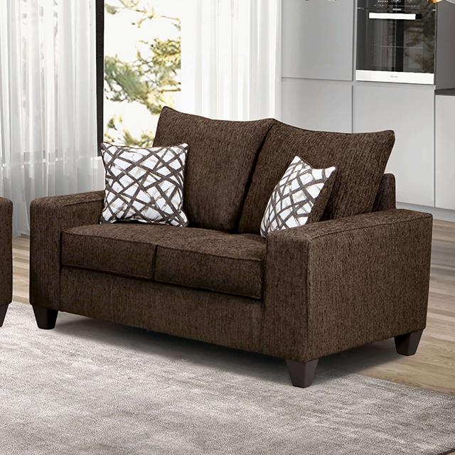 WEST ACTION Loveseat, Chocolate - Inland Furniture (San Bernardino, CA)