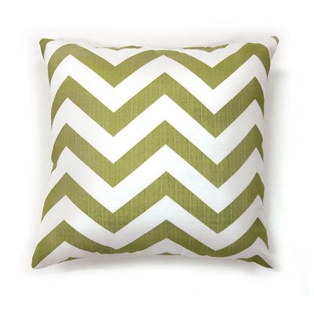 ZOE 22" X 22" Pillow, Green Chevron (2/CTN) - Inland Furniture (San Bernardino, CA)