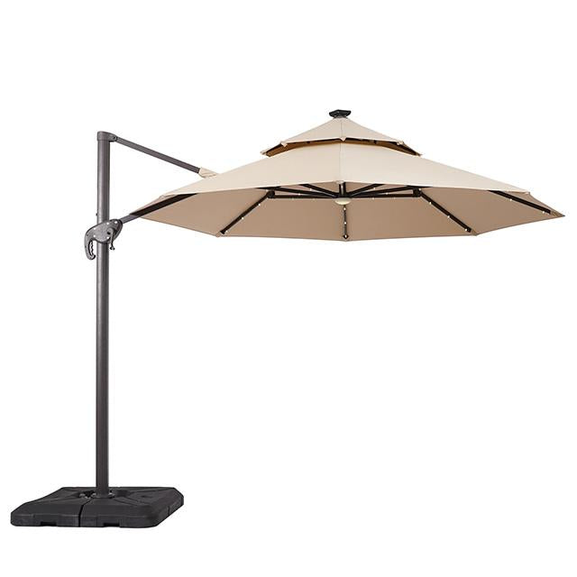Nuti 10 Ft Round Umbrella w/ LED Light + 37" Large Base - Inland Furniture (San Bernardino, CA)