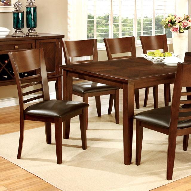HILLSVIEW I Brown Cherry 78" Dining Table w/ 18" Leaf - Inland Furniture (San Bernardino, CA)