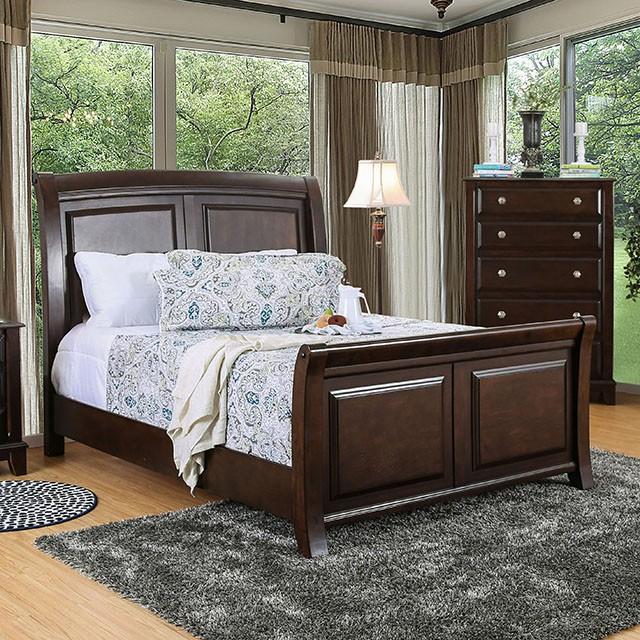 Litchville Brown Cherry Cal.King, E.King, & Queen Bed - Inland Furniture (San Bernardino, CA)