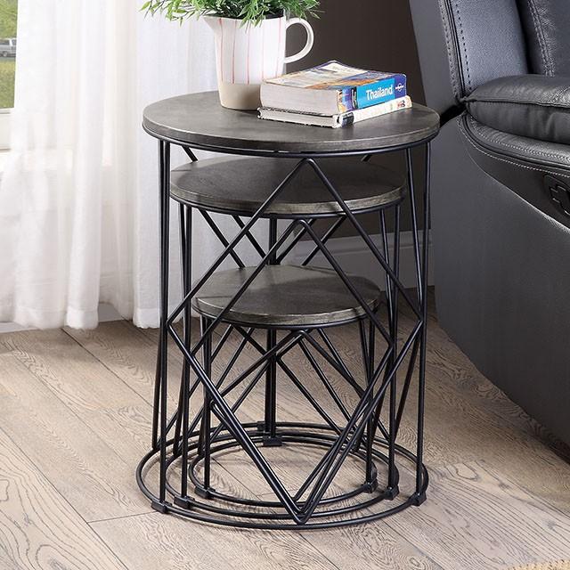 Madyson 3 Pc. Nesting Table Black - Inland Furniture (San Bernardino, CA)