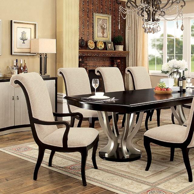 Ornette Espresso/Champagne Dining Table - Inland Furniture (San Bernardino, CA)