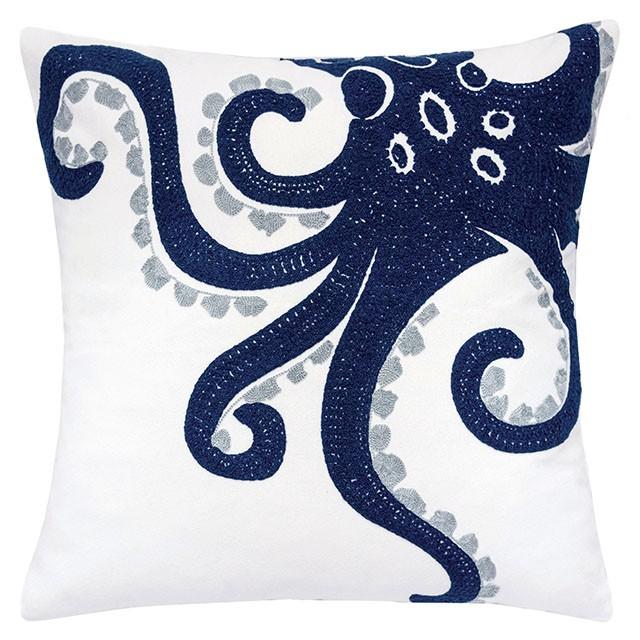 Maura White 20" X 20" Pillow, Octopus - Inland Furniture (San Bernardino, CA)