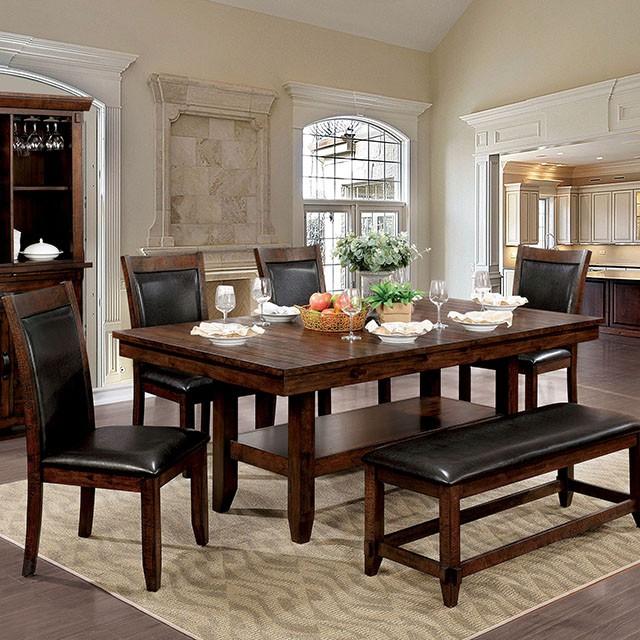 MEAGAN I Brown Cherry Dining Table - Inland Furniture (San Bernardino, CA)