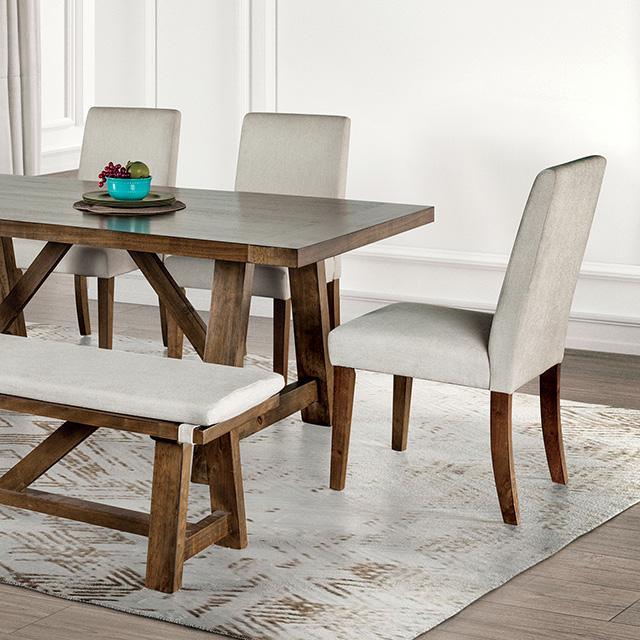 Losone Dining Table Set with Bench Rustic - Inland Furniture (San Bernardino, CA)