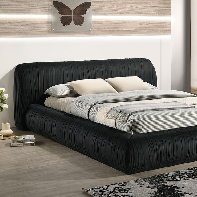 Palmdale Bed Black & Ivory - Inland Furniture (San Bernardino, CA)