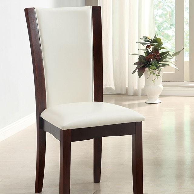 Manhattan I Dark Cherry/White Side Chair, White (2/CTN) - Inland Furniture (San Bernardino, CA)