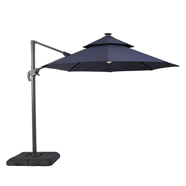 Nuti 10 Ft Round Umbrella w/ LED Light + 37" Large Base - Inland Furniture (San Bernardino, CA)