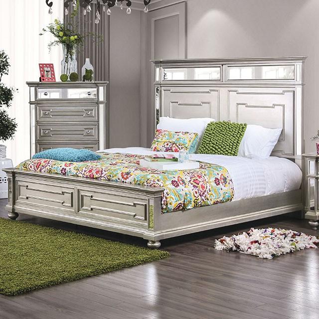 Salamanca Silver Cal.King & Queen Bed - Inland Furniture (San Bernardino, CA)