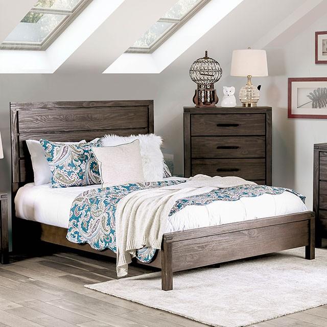 Rexburg Wire-Brushed Rustic Brown E.King & Full Bed - Inland Furniture (San Bernardino, CA)