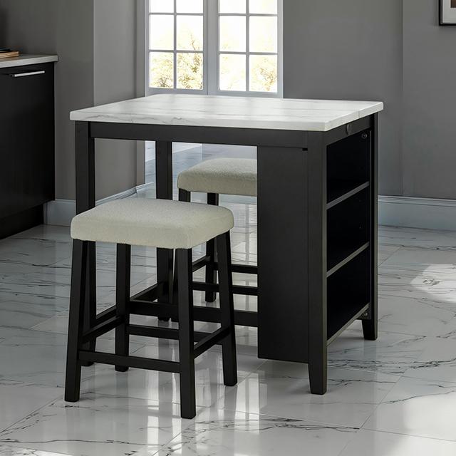 Chalcedony 3 Pc. Dining Table Set - Inland Furniture (San Bernardino, CA)