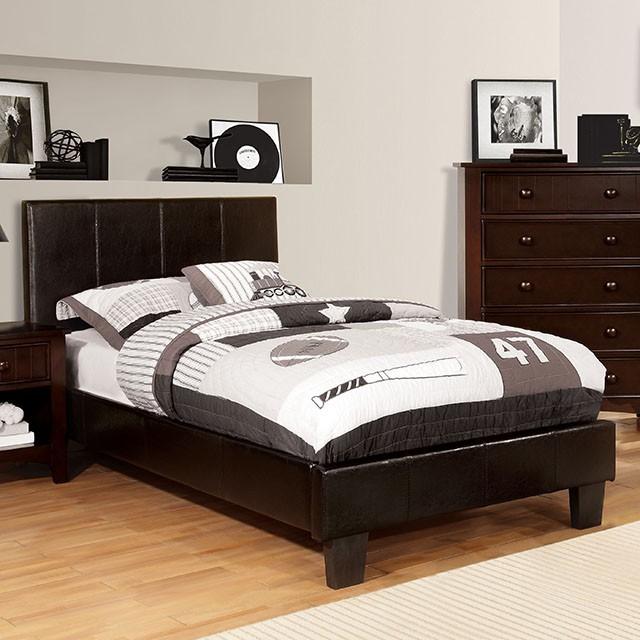 Winn Park Bed Espresso, Velvet, & White - Inland Furniture (San Bernardino, CA)