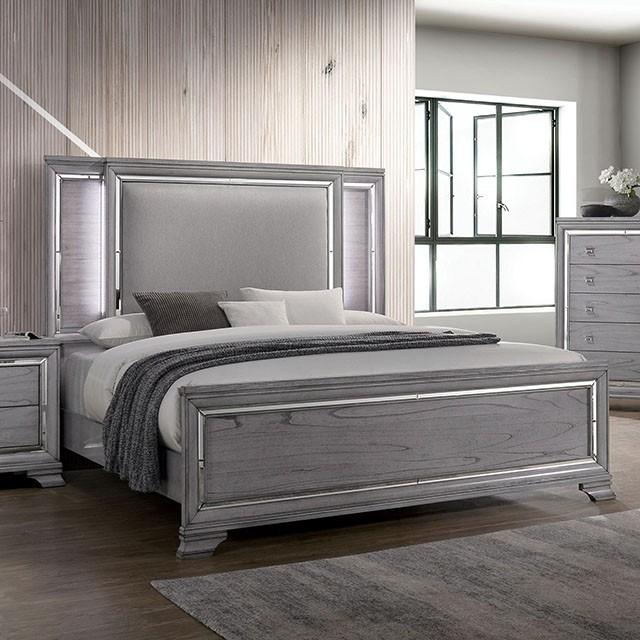 Alanis Light Gray Cal.King, E.King, & Queen Bed - Inland Furniture (San Bernardino, CA)