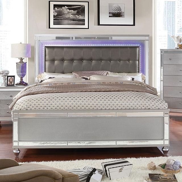 Brachium Silver Cal.King, E.King & Queen Bed - Inland Furniture (San Bernardino, CA)
