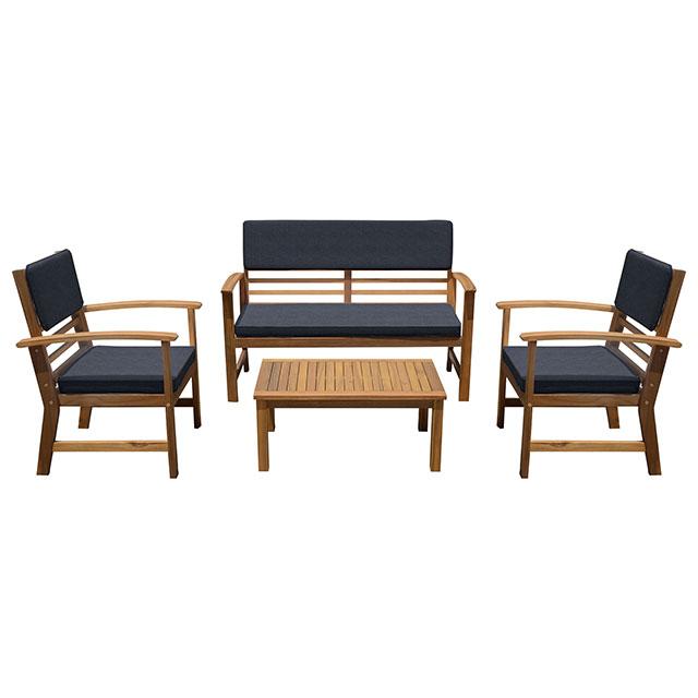 Hana 4 Pc. Patio Set Blue - Inland Furniture (San Bernardino, CA)