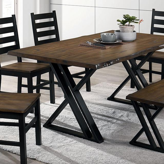 Barbary Dining Table Set with Bench - Inland Furniture (San Bernardino, CA)