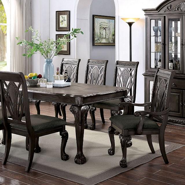 Petersburg Dark Gray Dining Table w/ 1x18"Leaf - Inland Furniture (San Bernardino, CA)