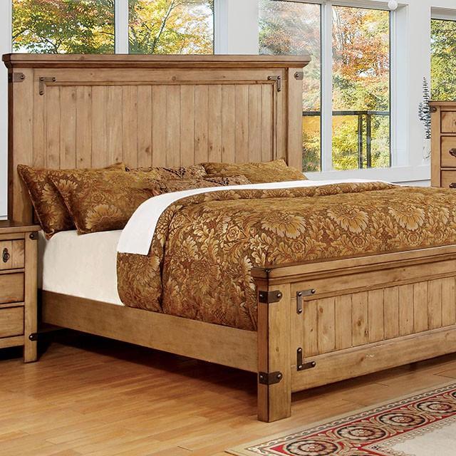 PIONEER Weathered Elm Cal.King, E.KIng, & Queen Bed - Inland Furniture (San Bernardino, CA)