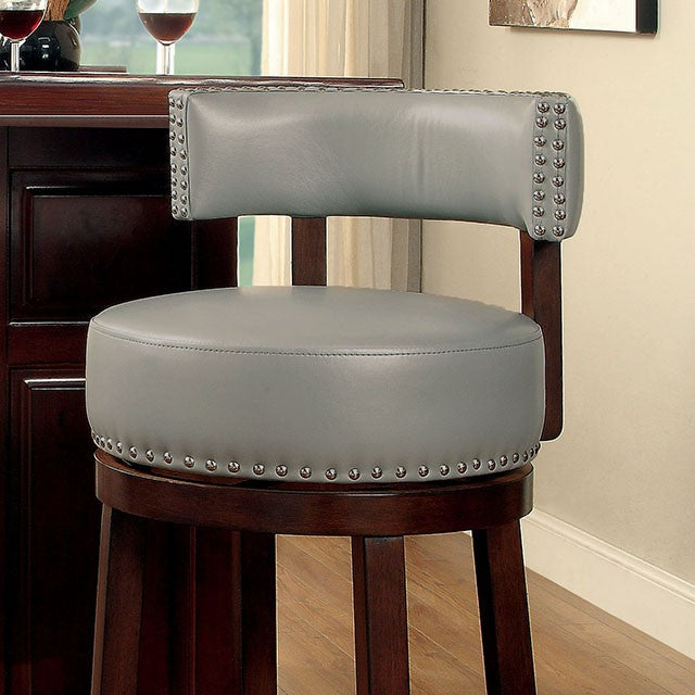 SHIRLEY Dark Oak/Gray 29" Bar Stool - Inland Furniture (San Bernardino, CA)