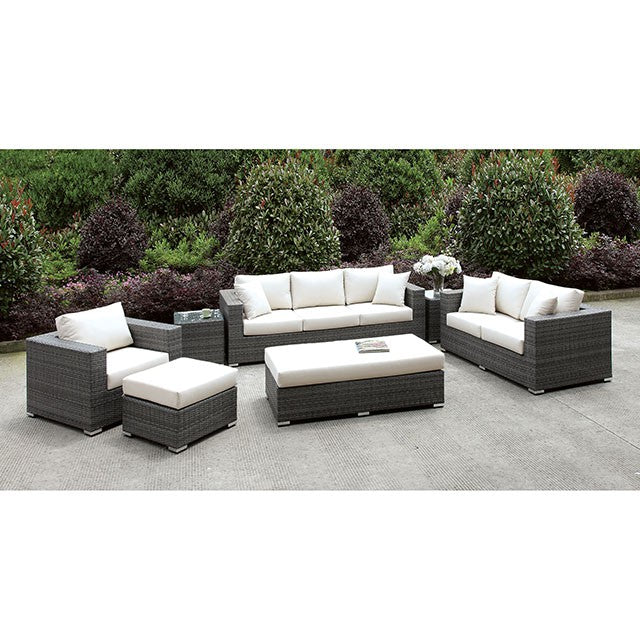Somani 3 PC SET + 2 End TableS + Ottoman + BENCH - Inland Furniture (San Bernardino, CA)