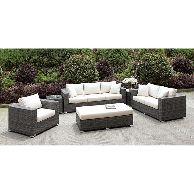 Somani 3 PC SET + BENCH + 2 End TableS - Inland Furniture (San Bernardino, CA)