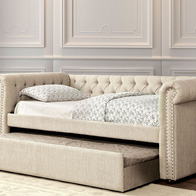 Leanna Daybed w Trundle Beige - Inland Furniture (San Bernardino, CA)