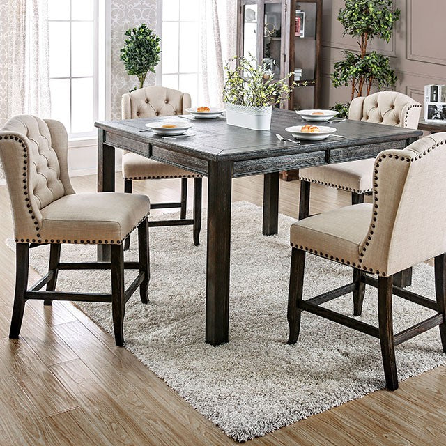 Sania 5 Pc Counter Ht Table Set Rustic - Inland Furniture (San Bernardino, CA)
