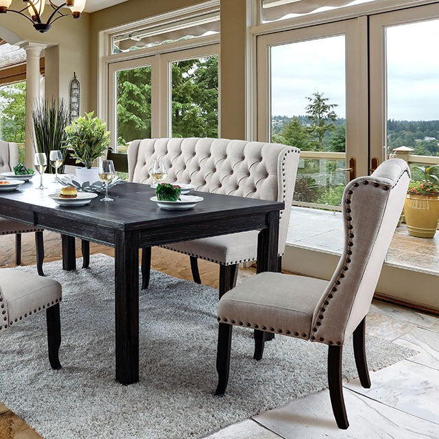 Sania 6 Pc Dining Table Set with Bench - Inland Furniture (San Bernardino, CA)