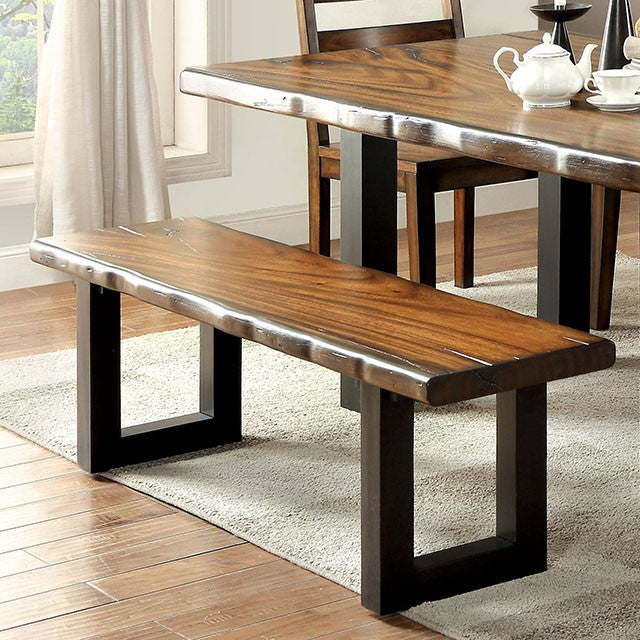 MADDISON Tobacco Oak/Black Bench - Inland Furniture (San Bernardino, CA)