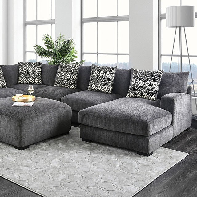Kaylee U-Sectional w/ Right Chaise - Inland Furniture (San Bernardino, CA)