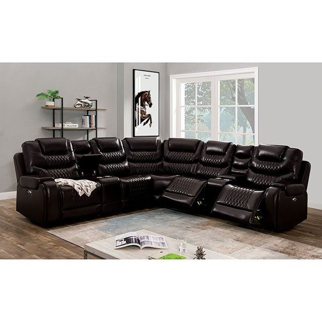 Mariah Power Sectional Brown - Inland Furniture (San Bernardino, CA)