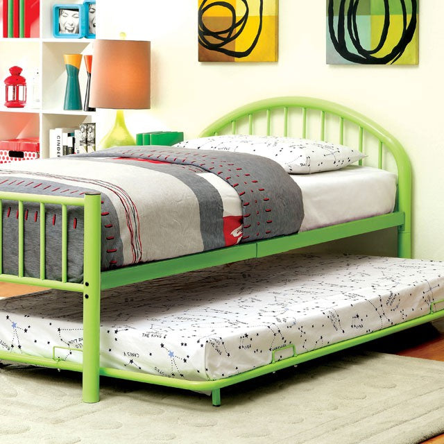 Rainbow Full Bed Black, White, Silver, Black, & Green - Inland Furniture (San Bernardino, CA)
