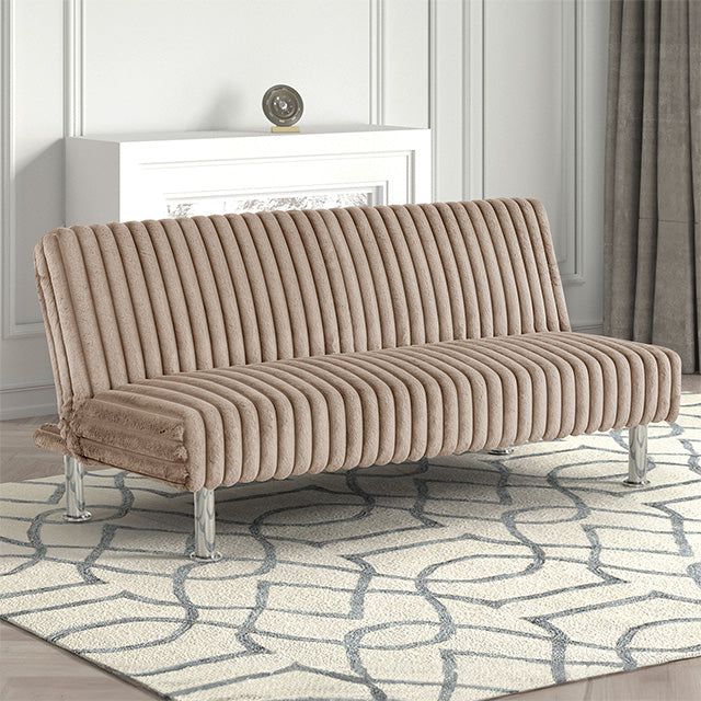 Hinwil Futon Sofa Bed Pink, Beige Grey, & Black - Inland Furniture (San Bernardino, CA)