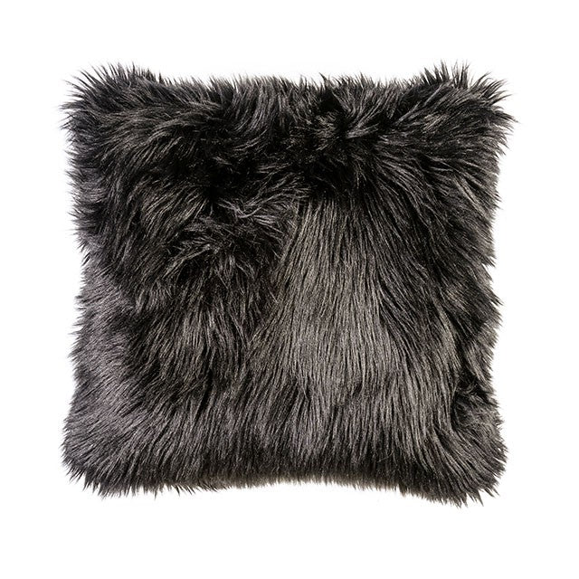 Jet Black 20" X 20" Pillow, Fur Black (2/CTN) - Inland Furniture (San Bernardino, CA)