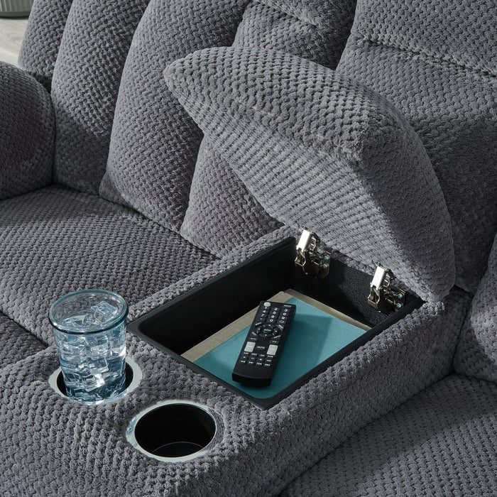 Observation Power Reclining Loveseat with Console - Inland Furniture (San Bernardino, CA)