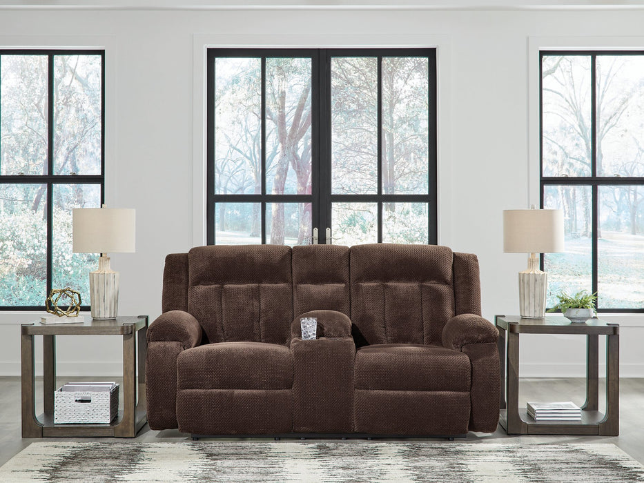 Observation Power Reclining Loveseat with Console - Inland Furniture (San Bernardino, CA)